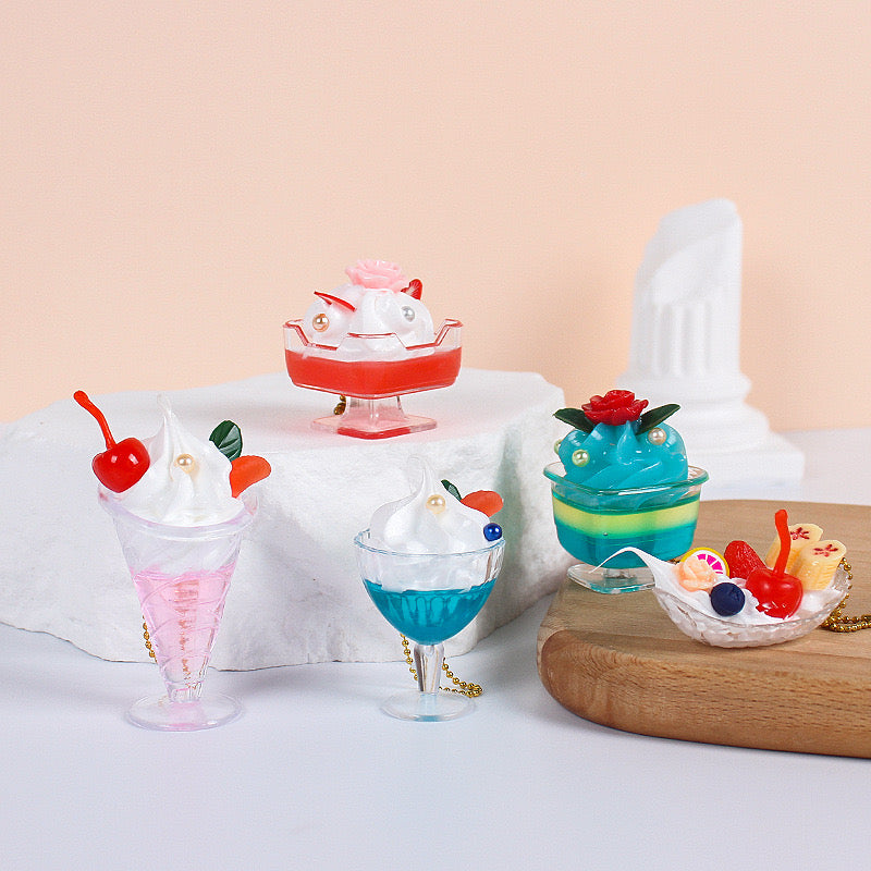 ice cream cup keychain